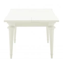 Maison Belfort Table Azjana - Pin blanc verni - Avec rallonge d'un seul côté -ÉcoMaison Soldes esstisch azjana pinie massiv pinie weiss mit kopfauszug einseitig 3402541