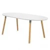 Mørteens Table extensible Becky - Blanc / Hévéa