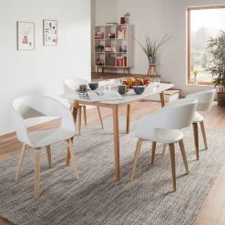 Mørteens Table Bjelland - 150 x 80cm -ÉcoMaison Soldes esstisch bjelland eiche teilmassiv eiche weiss 150 x 80cm 4216820