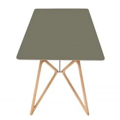 Studio Copenhagen Table Tigg - Vert olive / Chêne - 160 x 90 cm -ÉcoMaison Soldes esstisch tink eiche massiv linoleum olivgruen eiche 160 x 90 cm 4738576