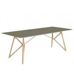 Studio Copenhagen Table Tigg - Vert olive / Chêne - 160 x 90 cm -ÉcoMaison Soldes esstisch tink eiche massiv linoleum olivgruen eiche 160 x 90 cm 4738584