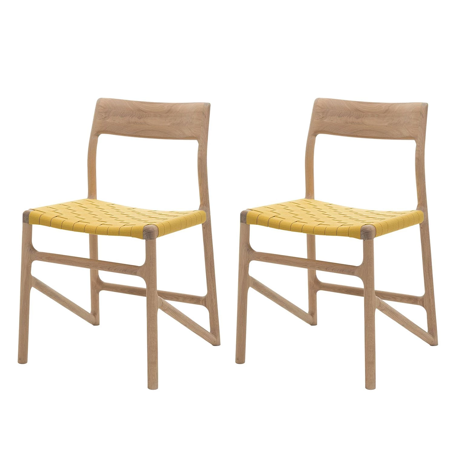 Studio Copenhagen Chaises Fleek - Jaune - Lot de 2 - Sans accoudoirs 1 Studio Copenhagen Chaises Fleek - Jaune - Lot de 2 - Sans accoudoirs
