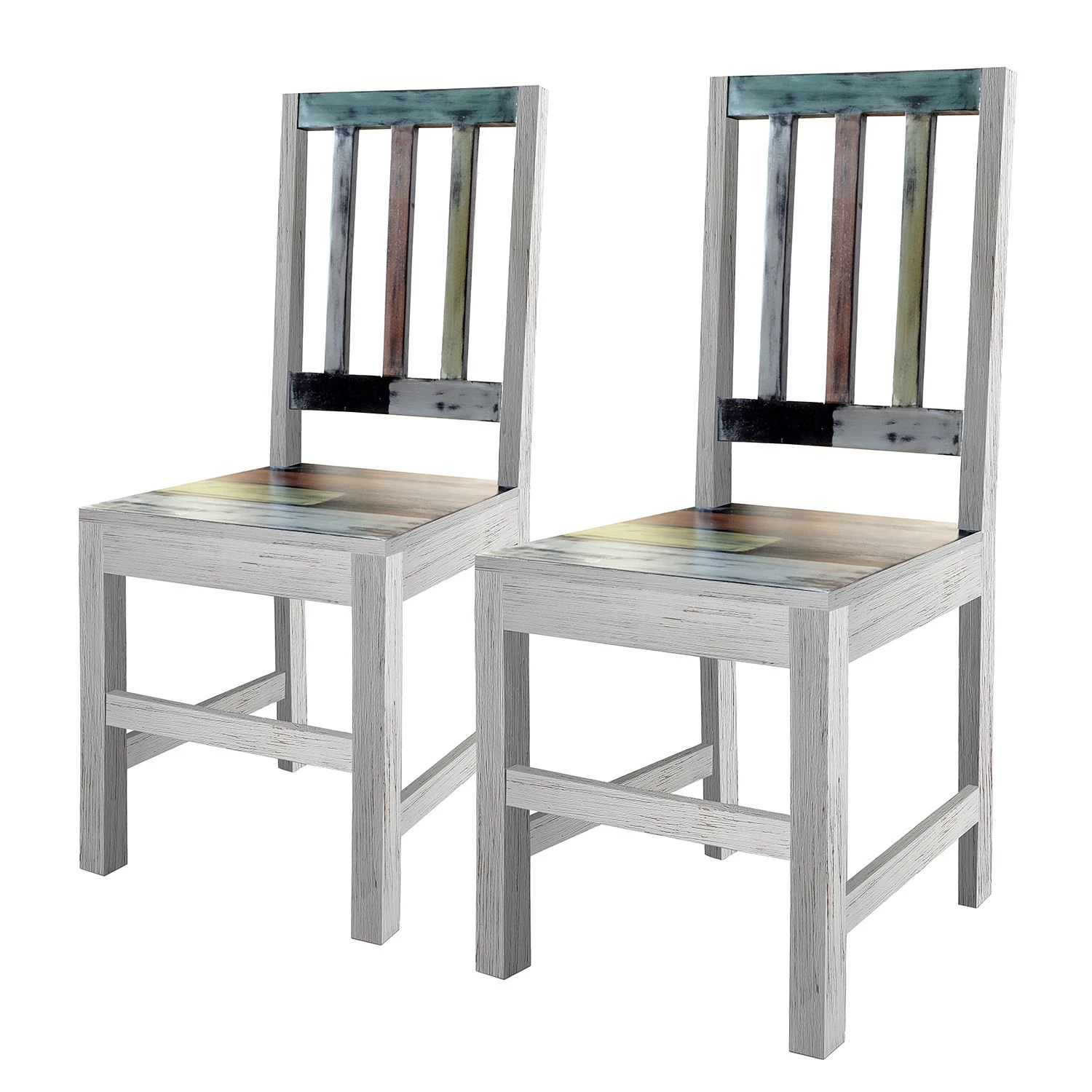 Wolf-Möbel Chaises Goa (lot de 2) - Partiellement en manguier massif - Manguier blanc vintage 1 Wolf-Möbel Chaises Goa (lot de 2) - Partiellement en manguier massif - Manguier blanc vintage