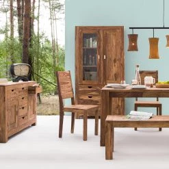 Wolf-Möbel Chaises Yoga (lot de 2) - Sheesham massif - Naturel -ÉcoMaison Soldes esszimmerstuhl yoga 2er set sheesham massiv natur 4105092