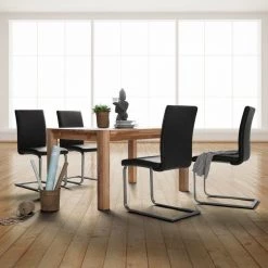 Fredriks Chaises cantilever Augusta I (lot de 2) - Cuir Aude: Noir - Sans accoudoirs -ÉcoMaison Soldes freischwinger augusta i 2er set echtleder schwarz 454290