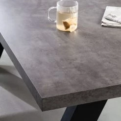 Temahome Table Apex - Imitation béton / Noir mat -ÉcoMaison Soldes freischwinger telford kunstleder edelstahl vintage schwarz mit armlehnen 4244868