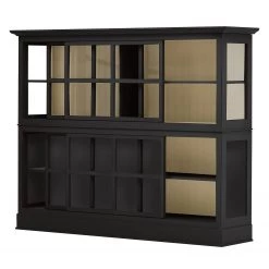 Maison Belfort Buffet haut Azjana - Noir / Pin crème -ÉcoMaison Soldes highboard azjana pinie teilmassiv 3394397