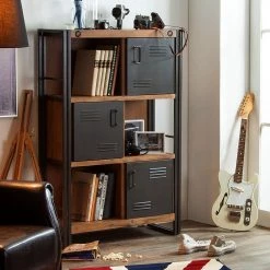 Ars manufacti Commode haute Manchester - Acacia massif / Métal -ÉcoMaison Soldes hochkommode manchester akazie massiv metall 4873520