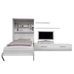 Loftscape Ensemble lit mural Majano - Blanc - 86 x 205cm - Matelas de mousse froide