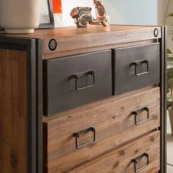 Ars manufacti Commode Manchester II - Acacia massif / Métal -ÉcoMaison Soldes kommode manchester ii akazie massiv metall 4876428