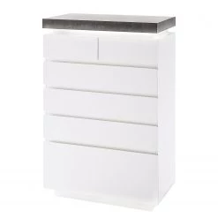 Fredriks Commode Namona II - Éclairage inclus - Imitation béton / Blanc