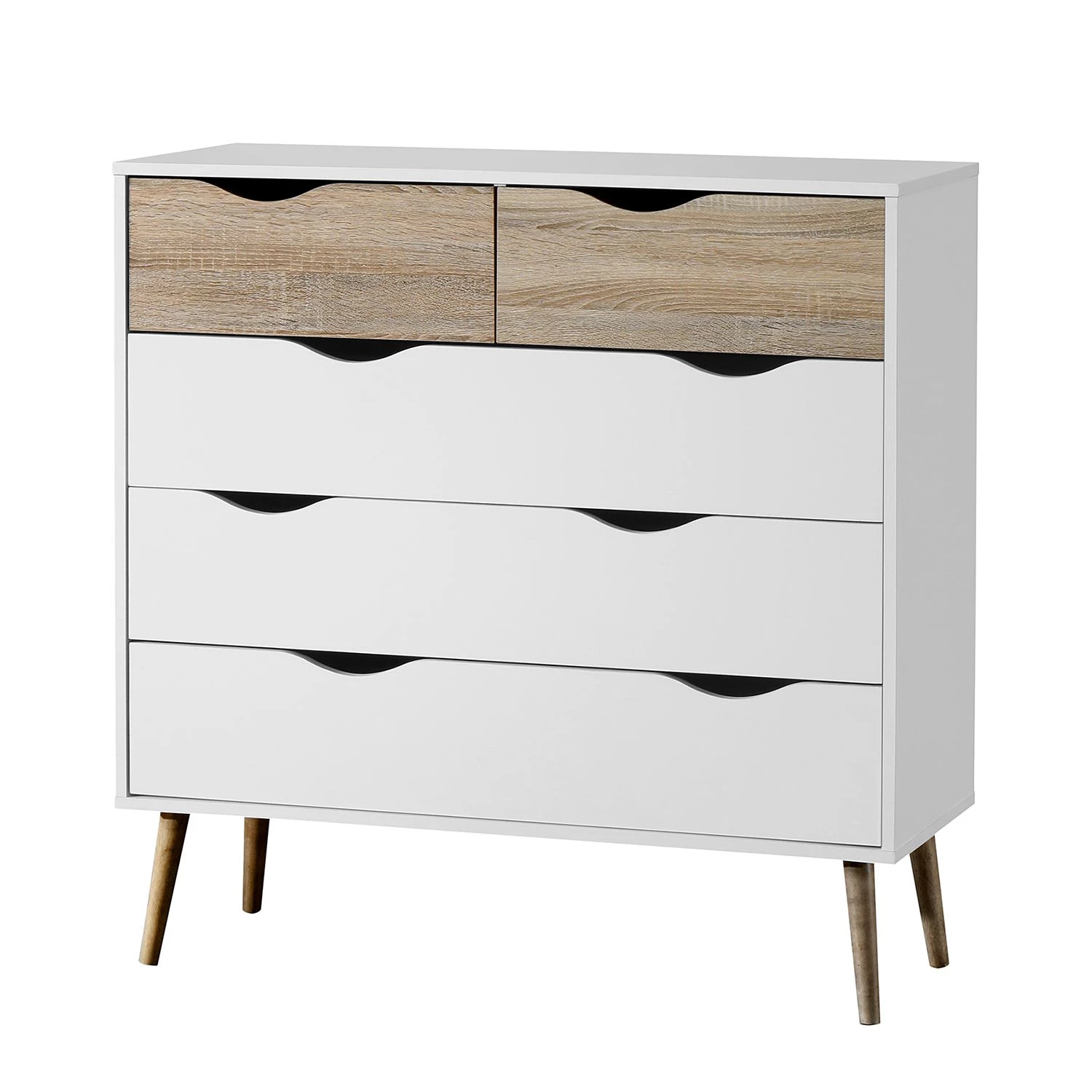 Mørteens Commode Sunndal II - Blanc / Chêne clair 1 Mørteens Commode Sunndal II - Blanc / Chêne clair
