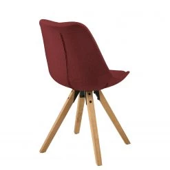 Mørteens Chaises capitonnées Aledas II - Tissu Cors: Rouge foncé - Lot de 2 -ÉcoMaison Soldes polsterstuhl aledas ii 2er set webstoff gummibaum massiv dunkelrot 5061040