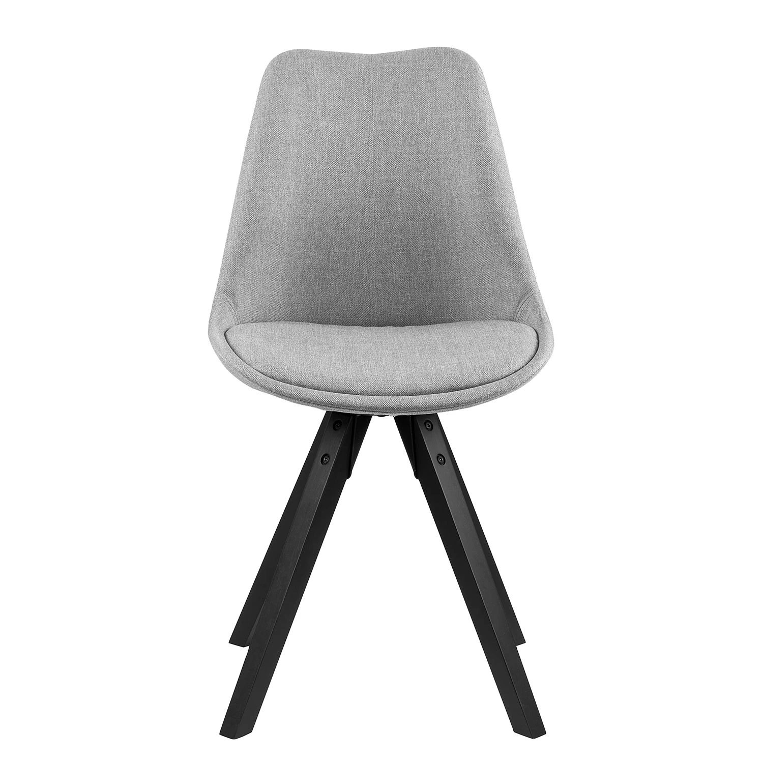 Mørteens Chaises capitonnées Aledas V - Tissu / Hévéa massif - Gris clair / Noir - Lot de 2 4 Mørteens Chaises capitonnées Aledas V - Tissu / Hévéa massif - Gris clair / Noir - Lot de 2 – Image 4