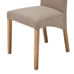 Ars Natura Chaises capitonnée Foxa (lot de 2) - Tissu / Hêtre massif - Hêtre - Taupe / Chêne -ÉcoMaison Soldes polsterstuhl demius 2er set webstoff taupe eiche 1935914