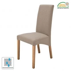 Ars Natura Chaises capitonnée Foxa (lot de 2) - Tissu / Hêtre massif - Hêtre - Taupe / Chêne -ÉcoMaison Soldes polsterstuhl demius 2er set webstoff taupe eiche 1935930