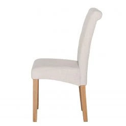 Maison Belfort Chaises capitonnées Jeanne (lot de 2) - Tissu / Chêne massif - Crème -ÉcoMaison Soldes polsterstuhl jeanne 2er set leinenstoff creme 1986262