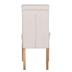 Maison Belfort Chaises capitonnées Jeanne (lot de 2) - Tissu / Chêne massif - Crème -ÉcoMaison Soldes polsterstuhl jeanne 2er set leinenstoff creme 1986266