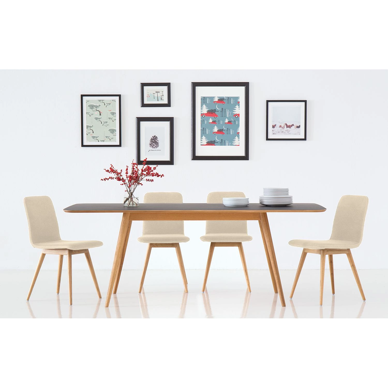 Studio Copenhagen Chaises rembourrées Loca (lot de 2) - Cuir Tupi : Crème 2 Studio Copenhagen Chaises rembourrées Loca (lot de 2) - Cuir Tupi : Crème – Image 2