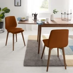 Studio Copenhagen Chaises Wilga V (lot de 2) - Cuir véritable -ÉcoMaison Soldes polsterstuhl wilga 2er set echtleder walnuss cognac 5210960