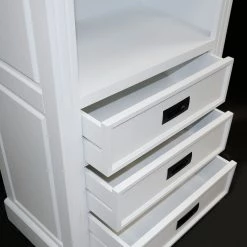 Maison Belfort Étagère Nasinu - Partiellement en paulownia massif - Blanc / Gris ancien -ÉcoMaison Soldes regal braun weiss 4727736