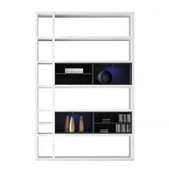 Loftscape Etagère Emporior I - Blanc brillant / Noir - Avec éclairage