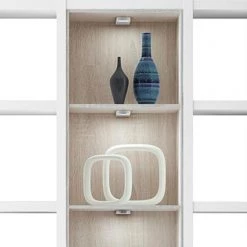 Loftscape Etagère Emporior III - Blanc / Imitation chêne de Sonoma - Avec éclairage -ÉcoMaison Soldes regal emporior iii weiss sonoma eiche dekor 289519