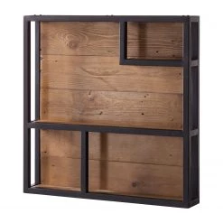 Ars manufacti Étagère Grasby - Pin recyclé / Métal - Pin foncé / Noir