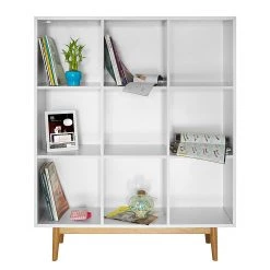 Mørteens Étagère Lindholm III - Blanc / Chêne massif -ÉcoMaison Soldes regal lindholm iii weiss eiche massiv 1229546