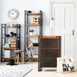 Ars manufacti Commode Manchester - Acacia massif / Métal -ÉcoMaison Soldes regal manchester i akazie massiv metall 4873020