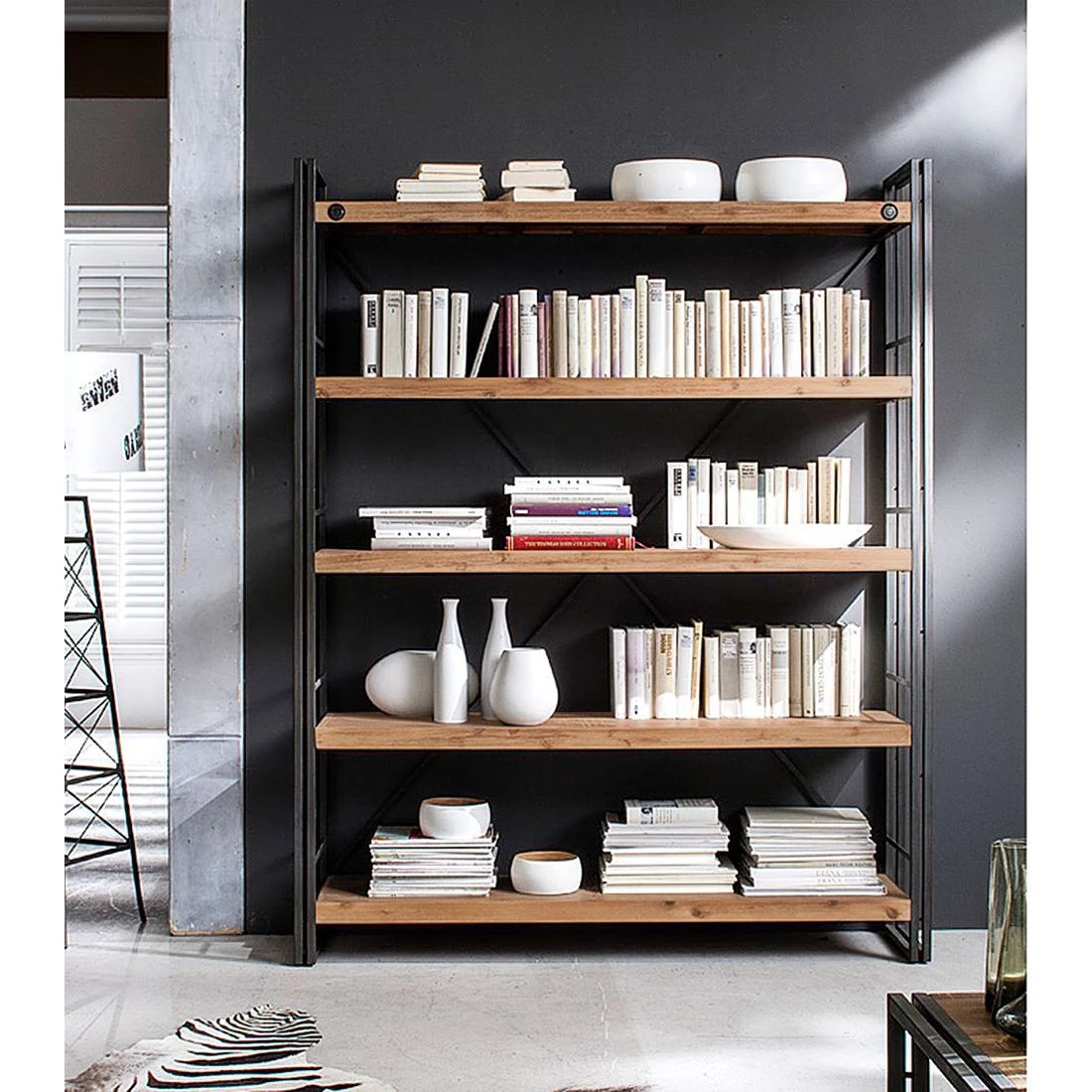 Ars manufacti Étagère Manchester II - Acacia massif / Métal 3 Ars manufacti Étagère Manchester II - Acacia massif / Métal – Image 3