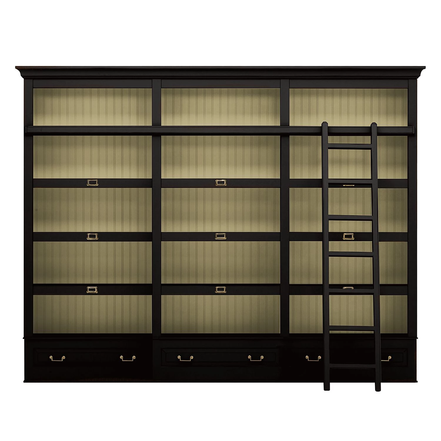 Maison Belfort Étagères Azjana - Noir / Pin crème - Avec échelle 1 Maison Belfort Étagères Azjana - Noir / Pin crème - Avec échelle