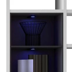 Loftscape Etagère Emporior II.B - Blanc / Noir - Avec éclairage -ÉcoMaison Soldes regalwand emporior ii b weiss schwarz 289567
