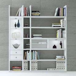 Loftscape Etagère Emporior III.B - Blanc - Avec éclairage -ÉcoMaison Soldes regalwand emporior iii b weiss 289429