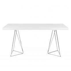 Temahome Table Hueva - Blanc / Chrome - Largeur : 160 cm 11 Temahome Table Hueva - Blanc / Chrome - Largeur : 160 cm -ÉcoMaison Soldes schreibtisch multi trestles mattweiss 5005784