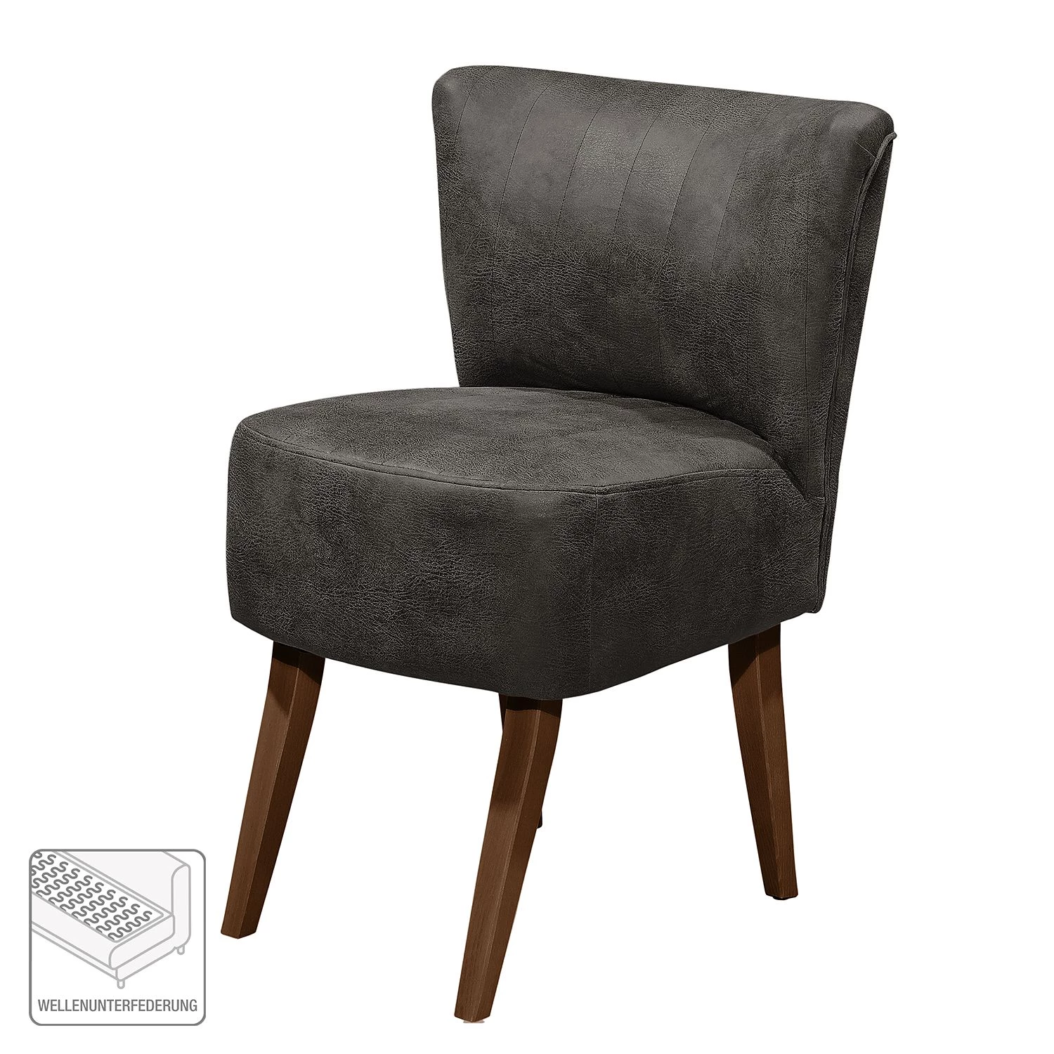 Ars manufacti Fauteuil Rotnes - Basalte - Marron foncé 2 Ars manufacti Fauteuil Rotnes - Basalte - Marron foncé – Image 2