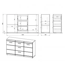 Germania Buffet Adana - Blanc brillant -ÉcoMaison Soldes sideboard adana hochglanz weiss 5162588