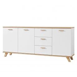 Germania Buffet Neston II - Blanc mat / Imitation chêne de Sanremo