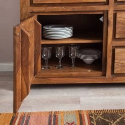 Ars Natura Buffet Ohio I - Sheesham massif ciré -ÉcoMaison Soldes sideboard ohio i seesham massiv gewachst 3458333