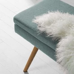 Mørteens Banquette Nicholas - Gris menthe -ÉcoMaison Soldes sitzbank nicholas webstoff eiche massiv mintgrau 5062756