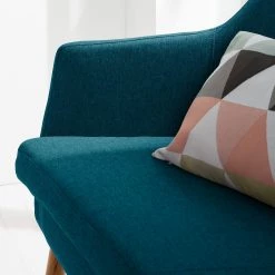 Mørteens Banquette Nicholas II - Bleu pétrole -ÉcoMaison Soldes sofabank nicholas ii webstoff eiche massiv petrol 4851552