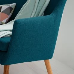 Mørteens Banquette Nicholas II - Bleu pétrole -ÉcoMaison Soldes sofabank nicholas ii webstoff eiche massiv petrol 4851556