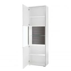 Loftscape Armoire vitrine Kushiro - Butoir à gauche -ÉcoMaison Soldes standvitrine arco hochglanz weiss grau tueranschlag links 4710796