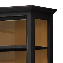 Maison Belfort Vitrine Azjana - Noir / Pin couleur miel -ÉcoMaison Soldes vitrinenschrank azjana pinie teilmassiv schwarz pinie honig 3393081