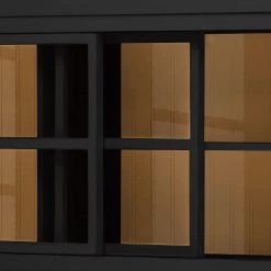 Maison Belfort Vitrine Azjana - Noir / Pin couleur miel -ÉcoMaison Soldes vitrinenschrank azjana pinie teilmassiv schwarz pinie honig 3393089