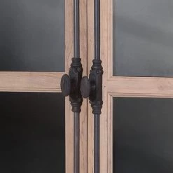 Ars manufacti Vitrine Ceriana - Acacia massif / Métal - Acacia / Noir -ÉcoMaison Soldes vitrinenschrank ceriana akazie massiv metall akazie schwarz 4419196