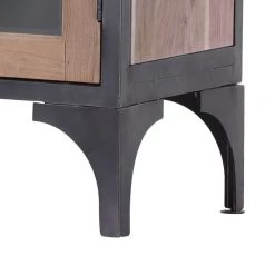 Ars manufacti Vitrine Ceriana - Acacia massif / Métal - Acacia / Noir -ÉcoMaison Soldes vitrinenschrank ceriana akazie massiv metall akazie schwarz 4419200