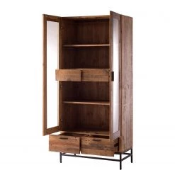 Ars manufacti Armoire vitrine Grasby - Pin recyclé / Métal - Pin foncé / Noir -ÉcoMaison Soldes vitrinenschrank grasby altholz pinie metall pinie dunkel schwarz 4884832