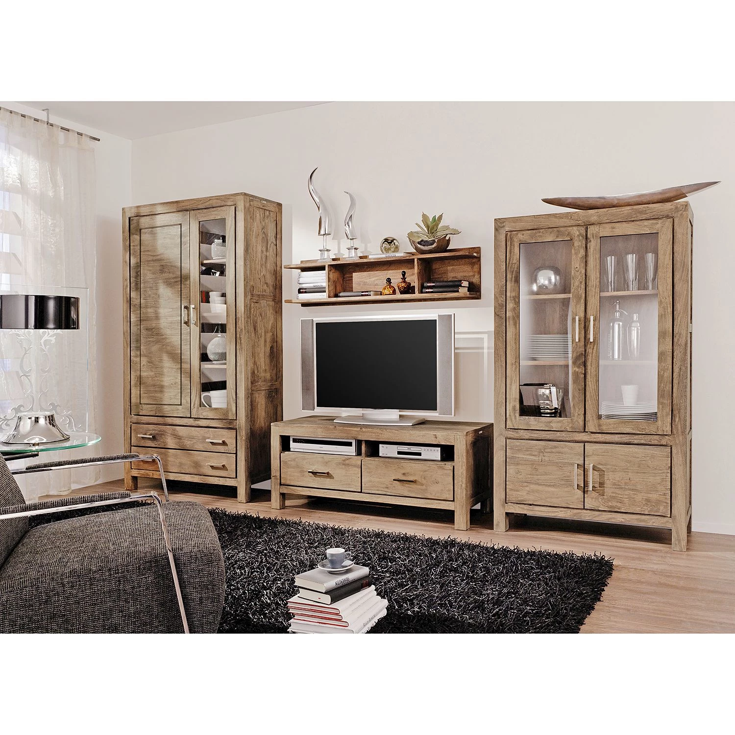 Wolf-Möbel Étagère murale Yoga - Sheesham massif 3 Wolf-Möbel Étagère murale Yoga - Sheesham massif – Image 3