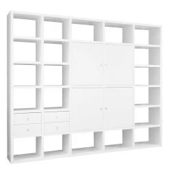 Loftscape Ensemble meuble TV Empire III - Blanc - 4 portes / 4 tiroirs -ÉcoMaison Soldes wohnwand empire weiss 4 tueren 4 schubkaesten 1324885